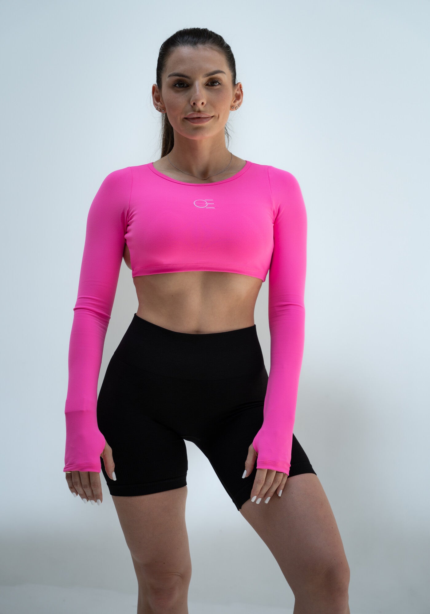 DAVOMI Open Back Longsleeve - Neon Pink