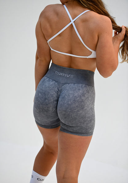 INITIUM Scrunch Shorts - Stone Grey