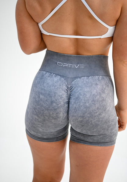 INITIUM Scrunch Shorts - Stone Grey