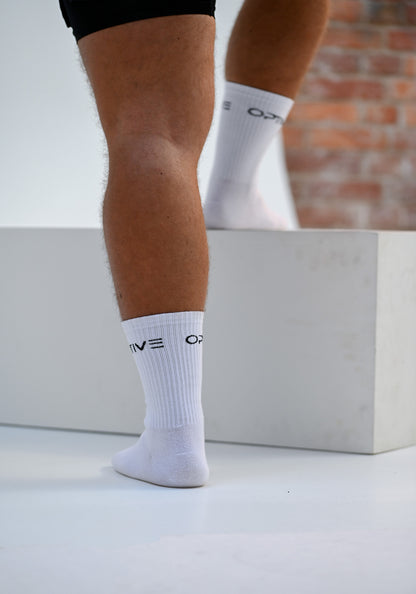 Unisex Crew Socken - White